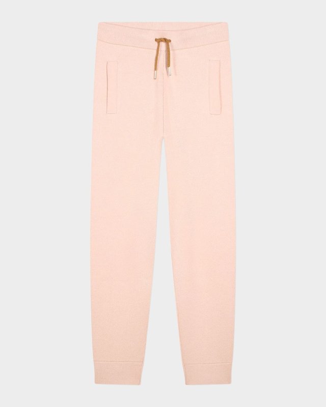 Girl's Striped Trim Knit Trousers, Size 6-12